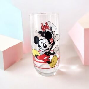 Disney Minnie And Mickey Mouse Vintage Drinking Glass